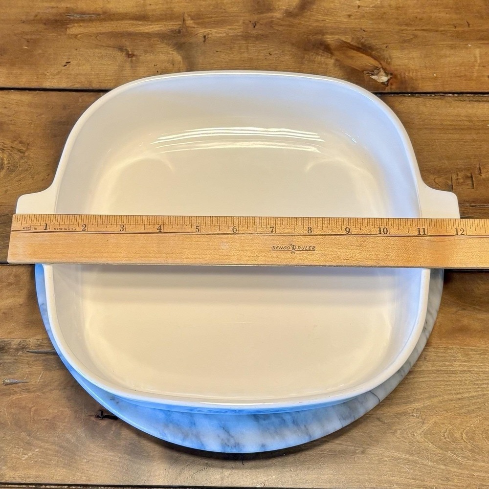 VTG Corning Ware MCM Blue Cornflower 2 Qt Square 10" Casserole Dish & Lid P-12-C - Picture 7 of 7